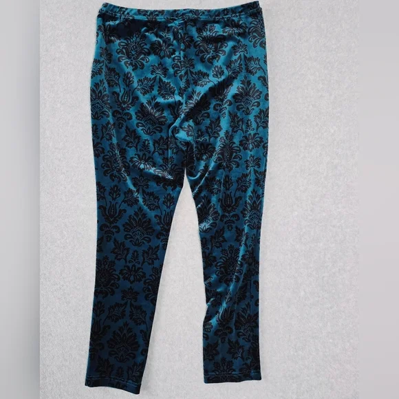 Chicos Womens Sz L Zenergy Leggings Velour Soft Comfy Stretch Lounge Bohemian - Picture 9 of 9